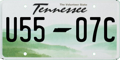 TN license plate U5507C