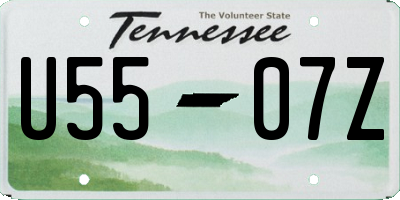 TN license plate U5507Z