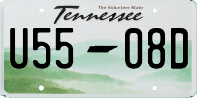 TN license plate U5508D