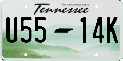 TN license plate U5514K