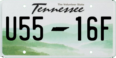 TN license plate U5516F