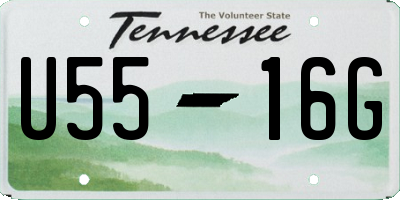 TN license plate U5516G
