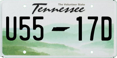 TN license plate U5517D