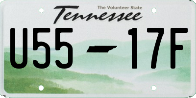 TN license plate U5517F