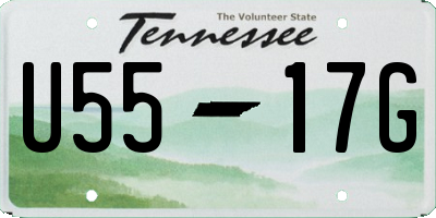 TN license plate U5517G