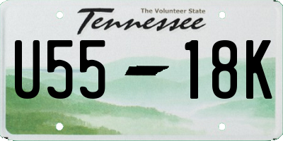 TN license plate U5518K