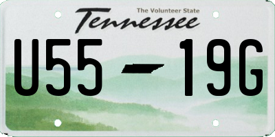 TN license plate U5519G