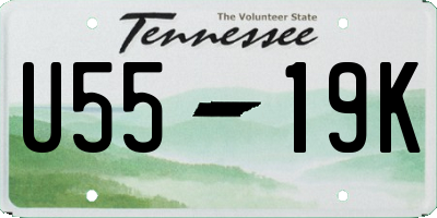 TN license plate U5519K