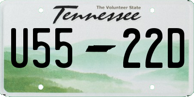 TN license plate U5522D