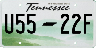 TN license plate U5522F