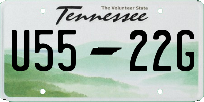 TN license plate U5522G