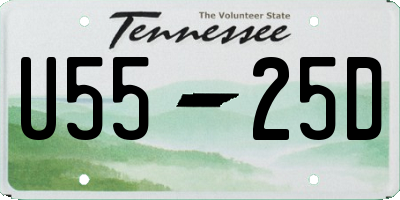 TN license plate U5525D