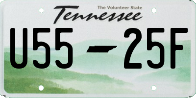 TN license plate U5525F