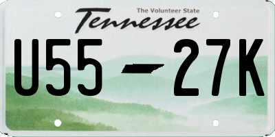 TN license plate U5527K