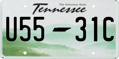 TN license plate U5531C