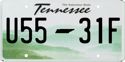 TN license plate U5531F