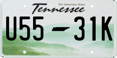 TN license plate U5531K
