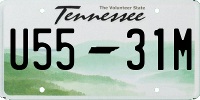 TN license plate U5531M