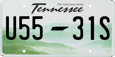 TN license plate U5531S