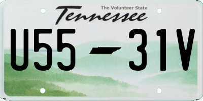 TN license plate U5531V