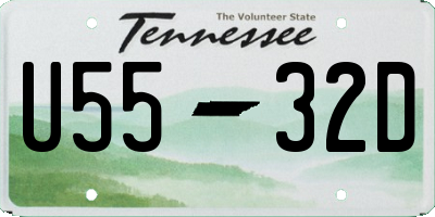 TN license plate U5532D