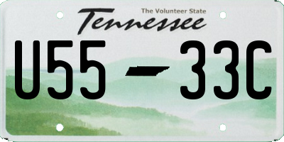 TN license plate U5533C
