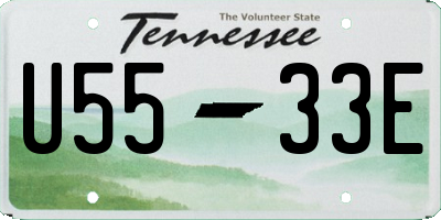 TN license plate U5533E