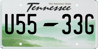 TN license plate U5533G