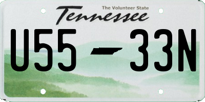 TN license plate U5533N