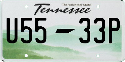TN license plate U5533P