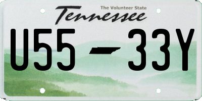 TN license plate U5533Y