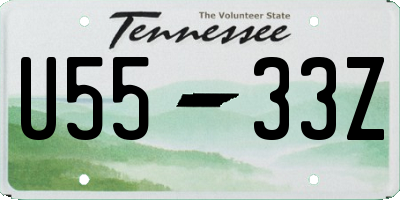 TN license plate U5533Z