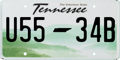 TN license plate U5534B
