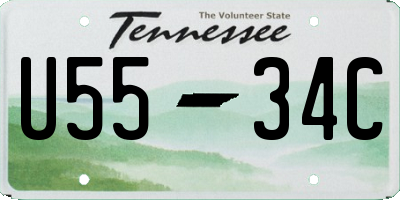 TN license plate U5534C