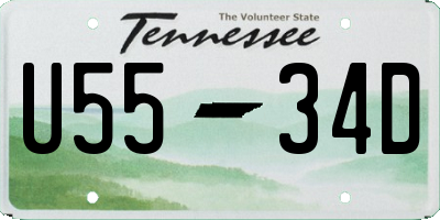TN license plate U5534D