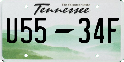 TN license plate U5534F