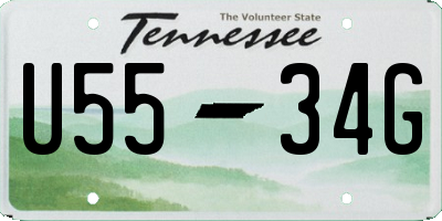TN license plate U5534G