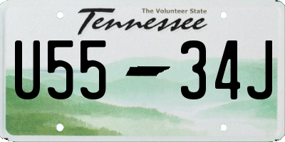 TN license plate U5534J