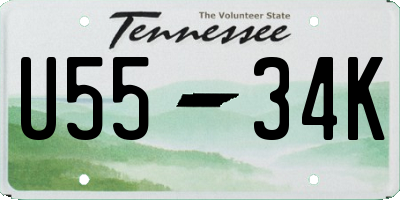 TN license plate U5534K