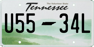 TN license plate U5534L
