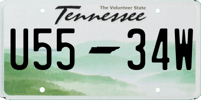TN license plate U5534W