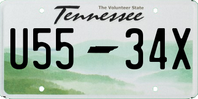TN license plate U5534X