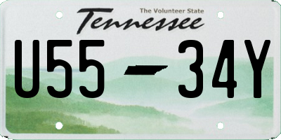 TN license plate U5534Y