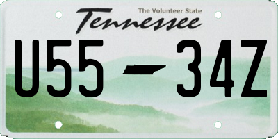 TN license plate U5534Z