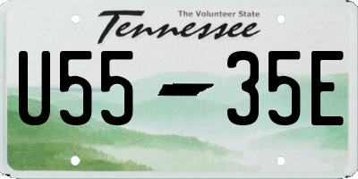TN license plate U5535E