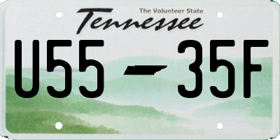 TN license plate U5535F