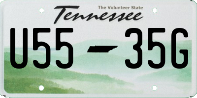 TN license plate U5535G