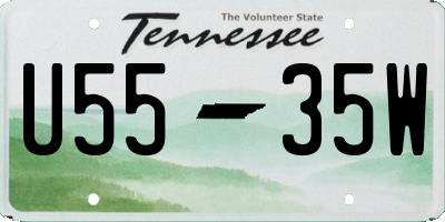 TN license plate U5535W