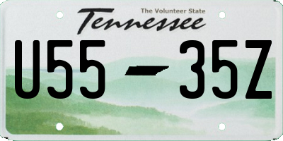 TN license plate U5535Z