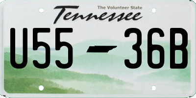 TN license plate U5536B
